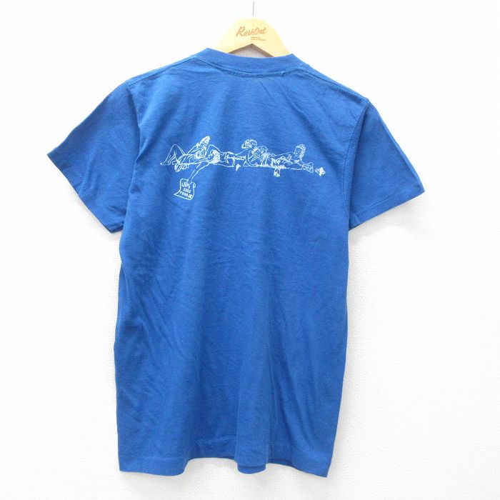 【商品番号】 tsv25042532 【商品名】 M & starf;古着 スクリーンスターズ 半袖 ビンテージ Tシャツ メンズ 80年代 80s 女性 クルーネック USA製 青 【メンズ