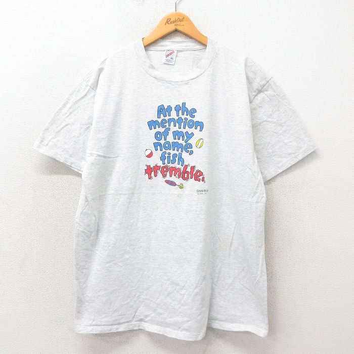 【商品番号】 tsv25043082 【商品名】 XL & starf;古着 ジャージーズ 半袖 ビンテージ Tシャツ メンズ 90年代 90s メッセージ クルーネック USA製 グレー 霜