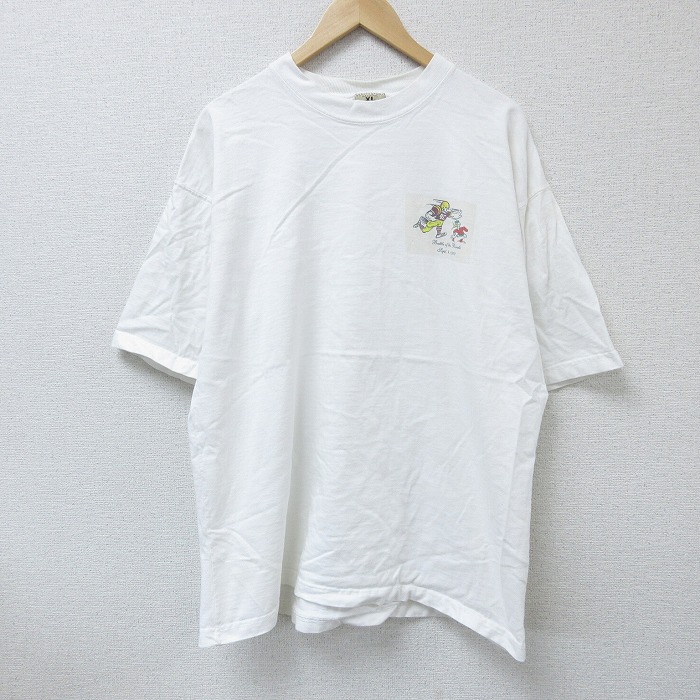 【商品番号】 tsv55030961 【商品名】 XL & starf;古着 半袖 ビンテージ Tシャツ メンズ 90年代 90s 鳥 フットボール 大きいサイズ クルーネック USA製 白 