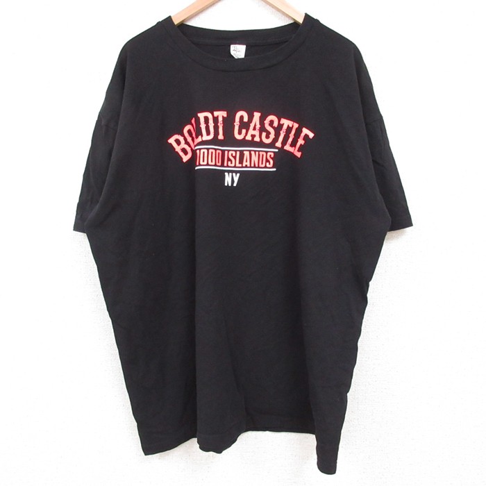 【商品番号】 tsv55040950 【商品名】 XL & starf;古着 半袖 ビンテージ Tシャツ メンズ 90年代 90s ボルト城 大きいサイズ コットン クルーネック USA製 黒