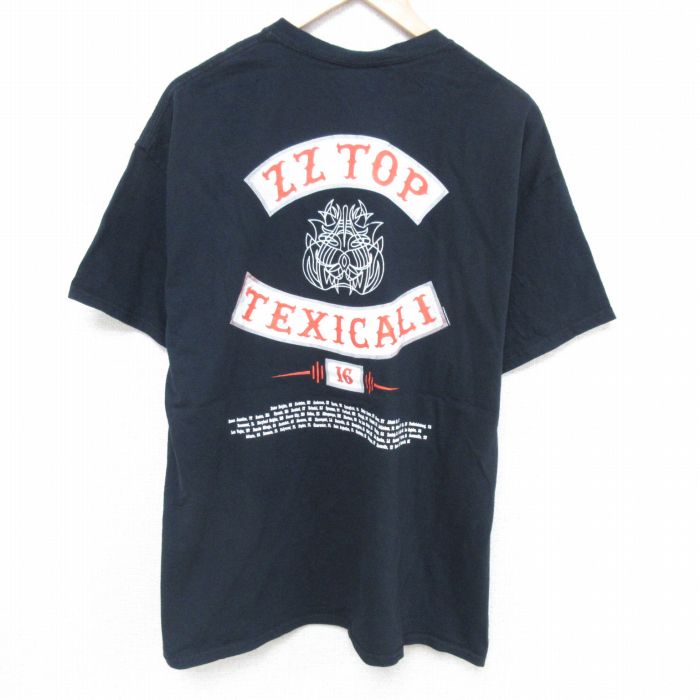 【商品番号】 tsv55050509 【商品名】 XL & starf;古着 半袖 ビンテージ ロック バンド Tシャツ メンズ 00年代 00s ZZTOP コットン クルーネック 黒 【メ